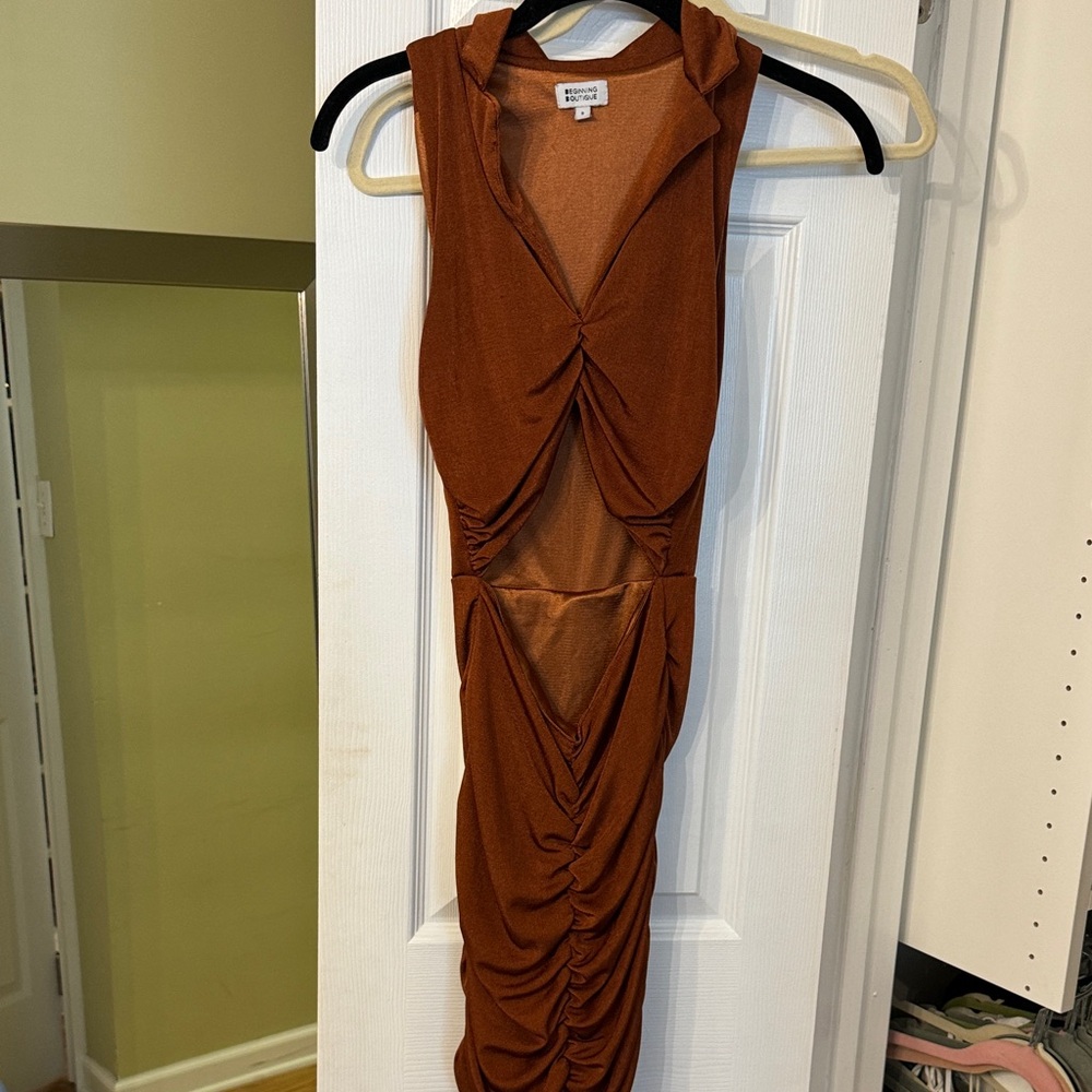 Beginning Boutique Cinnamon Backless Dress